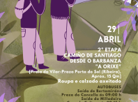 A andaina saudable de abril percorrerá o sábado 29 a segunda etapa do Camiño de Santiago dende o Barbanza