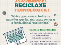 Cartaz da campaña “Únete ao movemento da reciclaxe tecnolóxica!”