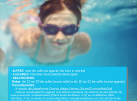 Cartaz dos cursos de natación do verán 2023