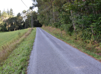 Obras de asfaltado na estrada que discorre de Novais cara Ínsua, en Agrón