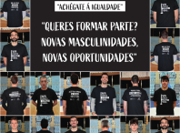 Cartaz das xornadas cos xogadores e adestrador do Monbus Obradoiro