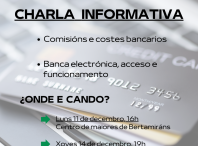 Cartaz da charla informativa "Comisións bancarias e Banca electrónica"