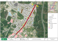 Imaxe do estudo acústico da estrada N-550 ao seu paso polo núcleo urbano do Milladoiro