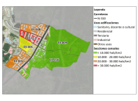 Imaxe do estudo acústico da estrada N-550 ao seu paso polo núcleo urbano do Milladoiro