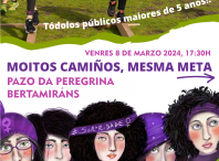 Participa na carreira feminista “Moitos camiños, mesma meta”, que se celebrará o vindeiro venres 8 de marzo