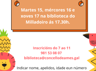 Sesións de contacontos "Animais que mudan" na biblioteca do Milladoiro