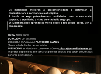 Participa no obradoiro de malabares en familia que se realizará no auditorio de Bertamiráns o vindeiro xoves 13 de febreiro