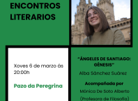 Retómase a programación dos Encontros Literarios coa presentación de “Ángeles de Santiago: Génesis” de Alba Sánchez