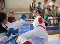 Olivia Parga competindo no I Trofeo Internacional de Karate da Ribeira Sacra