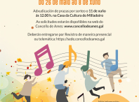A Escola Municipal de Música de Ames abre o día 26 de maio o prazo de inscrición para novo alumnado no curso 2026/2027 A Escola Municipal de Música de Ames abre o día 26 de maio o prazo de inscrición para novo alumnado no curso 2026/2027
