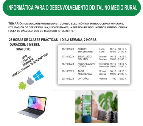 Cartaz dos cursos de informática nas parroquias