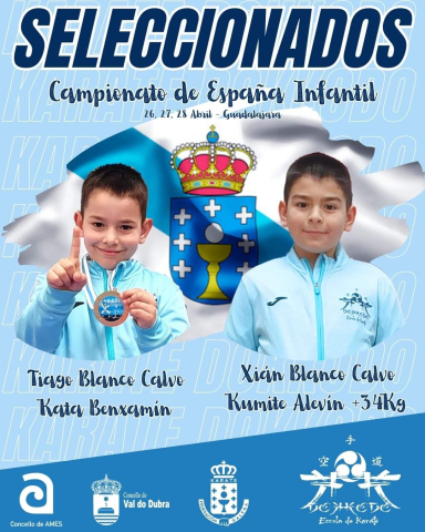 Dous deportistas da escola Dokkodo competiron no Campionato de España de karate infantil