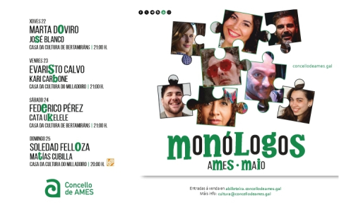 Ames dará comezo este xoves á segunda edición do seu ciclo de monólogos 