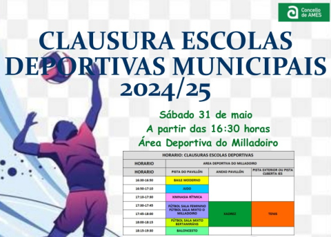A área deportiva do Milladoiro acolle este sábado, 31 de maio, a clausura das Escolas deportivas municipais
