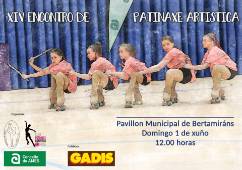 Este domingo celébrase o XIV Encontro de patinaxe artística das escolas deportivas do Concello de Ames