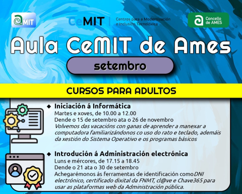A aula CeMIT oferta novos cursos formativos que comezarán no mes de setembro