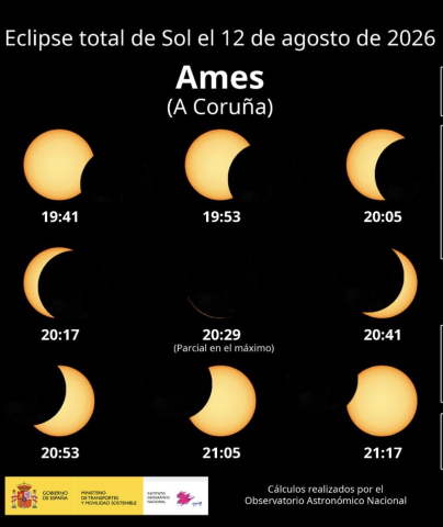 A eclipse poderase ver en Ames nun 99,96% da súa totalidade