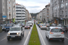 Imaxe da avenida de Rosalía de Castro, no Milladoiro