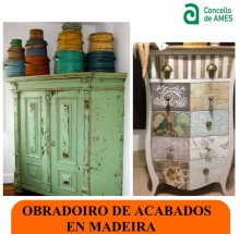 Cartel do obradoiro de acabados en madeira