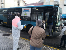 Imaxe do reparto de máscaras feito os días 13 e 14 de abril por Protección Civil Imaxe do reparto de máscaras feito os días 13 e 14 de abril por Protección Civil
