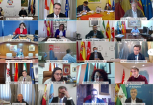 O alcalde de Ames participa nunha xuntanza de coordinación institucional do Goberno de España coa FEMP e as Entidades Locais para o seguimento da crise sanitaria da Covid-19 Reunión FEMP.