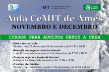 A Aula CeMIT continúa en novembro e decembro con clases telemáticas para nenos e adultos 