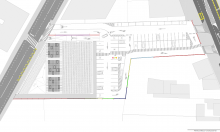 Plano do novo centro comercial de Gadisa en Bertamiráns