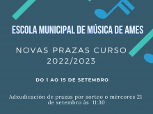 A Escola Municipal de Música de Ames abre o prazo de inscrición para novo alumnado no curso 2022-2023