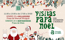 Papá Noel visitará O Milladoiro e Bertamiráns esta semana Papá Noel visitará O Milladoiro e Bertamiráns esta semana