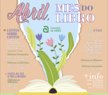 Cartaz das actividades do departamento de Bibliotecas polo mes do libro