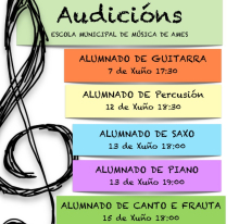 Cartaz das audicións de xuño da EMMA Cartaz das audicións de xuño da EMMA