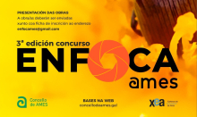 Cartel do concurso de fotografía Enfoca Ames 2023 Cartel do concurso de fotografía Enfoca Ames 2023