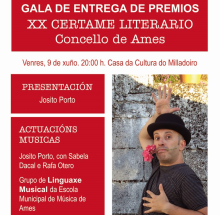 Cartaz da gala de entrega de premios do certame literario Cartaz da gala de entrega de premios do certame literario