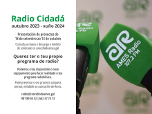 Cartaz da convocatoria de radio cidadá 2023