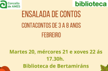 Contacontos en febreiro na biblioteca de Bertamiráns
