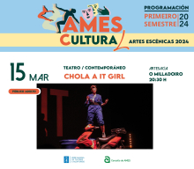 A Casa da Cultura do Milladoiro acolle este venres a obra de teatro “Chola a it girl”