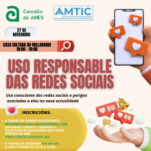 A Aula AMTIC organiza en novembro unha xornada sobre o uso responsable das redes sociais A Aula AMTIC organiza en novembro unha xornada sobre o uso responsable das redes sociais