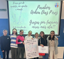 A alumna do IES do Milladoiro, Ainhoa Díaz Pérez, gaña o primeiro premio no Concurso de Imaxes gráficas convocado polo 25N pola Consellería de Política Social e Igualdade