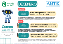 A Aula AMTIC organiza tres novos cursos para este mes de decembro