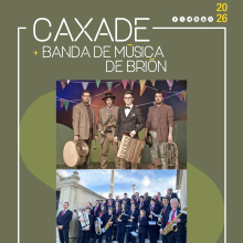 Caxade chega a Bertamiráns acompañado da banda de música de Brión