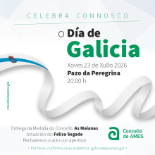 O Pazo da Peregrina acolle o xoves, 23 de xullo, o acto do Día de Galicia no que se lle entregará a medalla do Concello de Ames ao grupo musical Maianas O Pazo da Peregrina acolle o xoves, 23 de xullo, o acto do Día de Galicia no que se lle entregará a medalla do Concello de Ames ao grupo musical Maianas