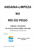Cartaz que anuncia a andaina limpeza no Río do Pego
