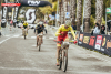 Jorge Pérez, do club ciclista amesán Os Esfola Arrós, chegando á liña de meta Jorge Pérez, do club ciclista amesán Os Esfola Arrós, chegando á liña de meta