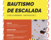 Cartaz da actividade "Bautismo de escalada"